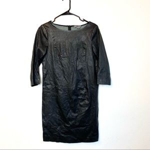 VINCE 100% Leather Sheath 1/2 Sleeve Dress SZ M